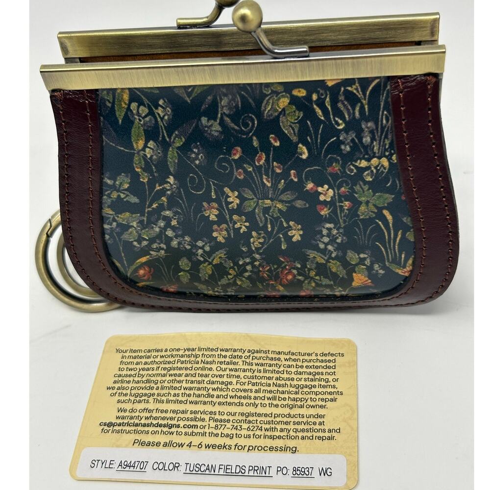 NWT Patricia Nash Bella Tuscan Fields Kisslock Coin Purse - Picture 4 of 6